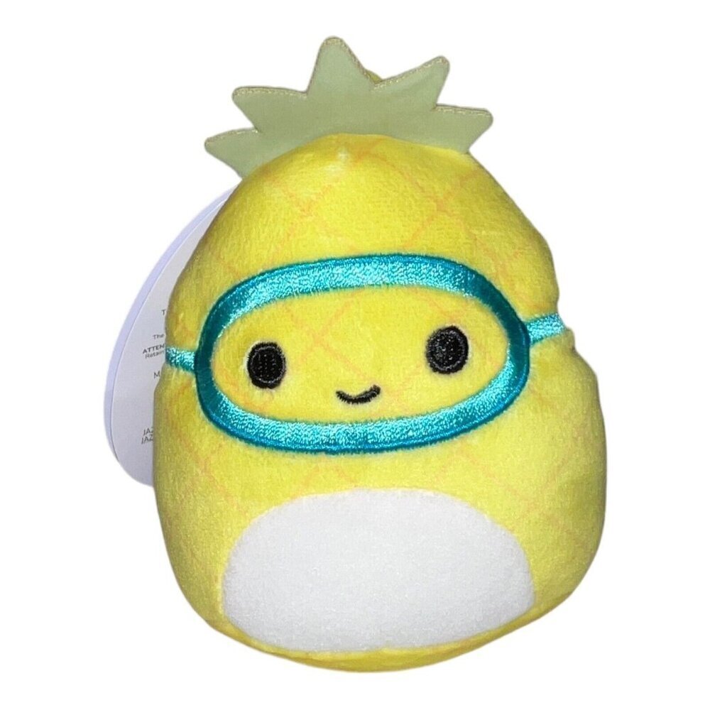 NWT Squishmallows 3.5" MAUI Pineapple Soft Yellow Scuba Mask Fruit Plush Clip
